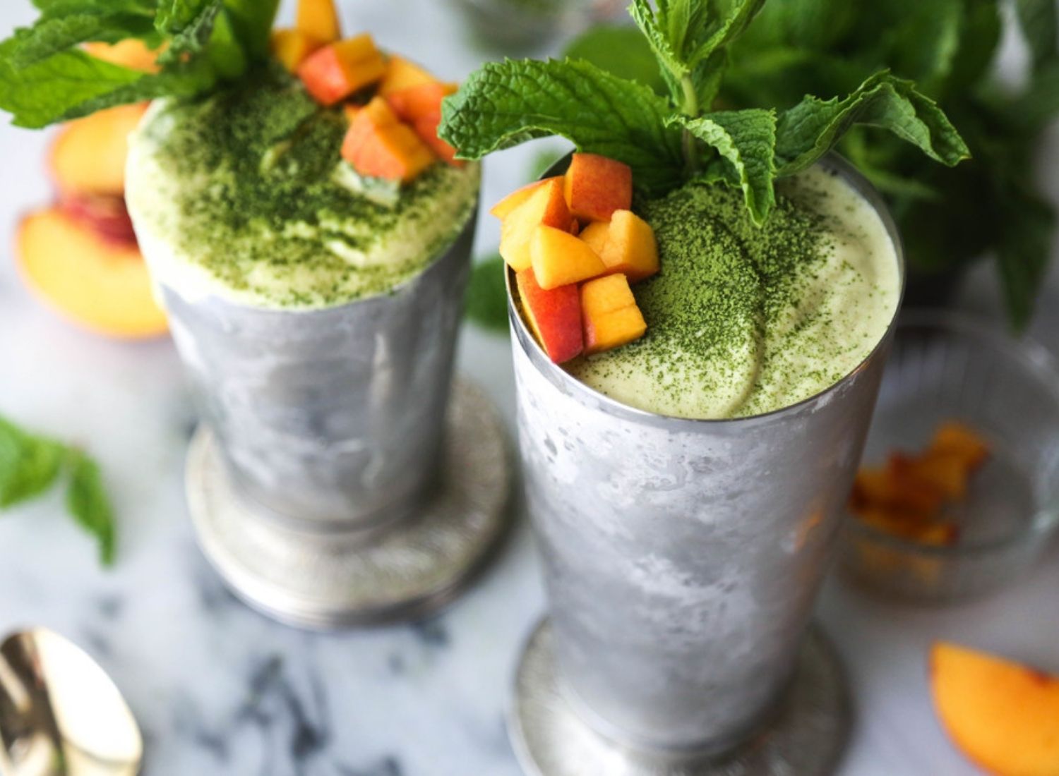 Make A Healthy Matcha Peach Lassi In 3 Simple Steps