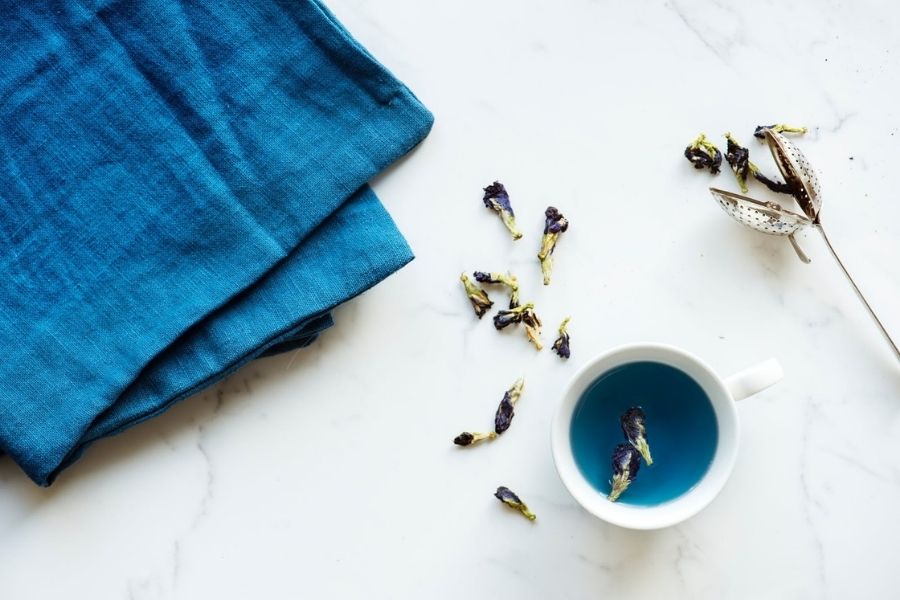 Blue Pea flower Tea With Hibiscus, Marigold, And A Bit Of Green Tea